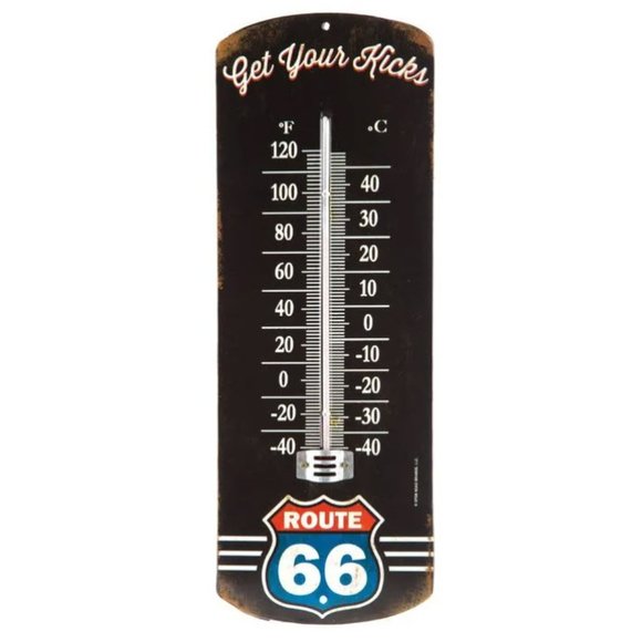 Get Your Kicks on Route 66 Tin Sign Thermometer - Picture 2 of 3